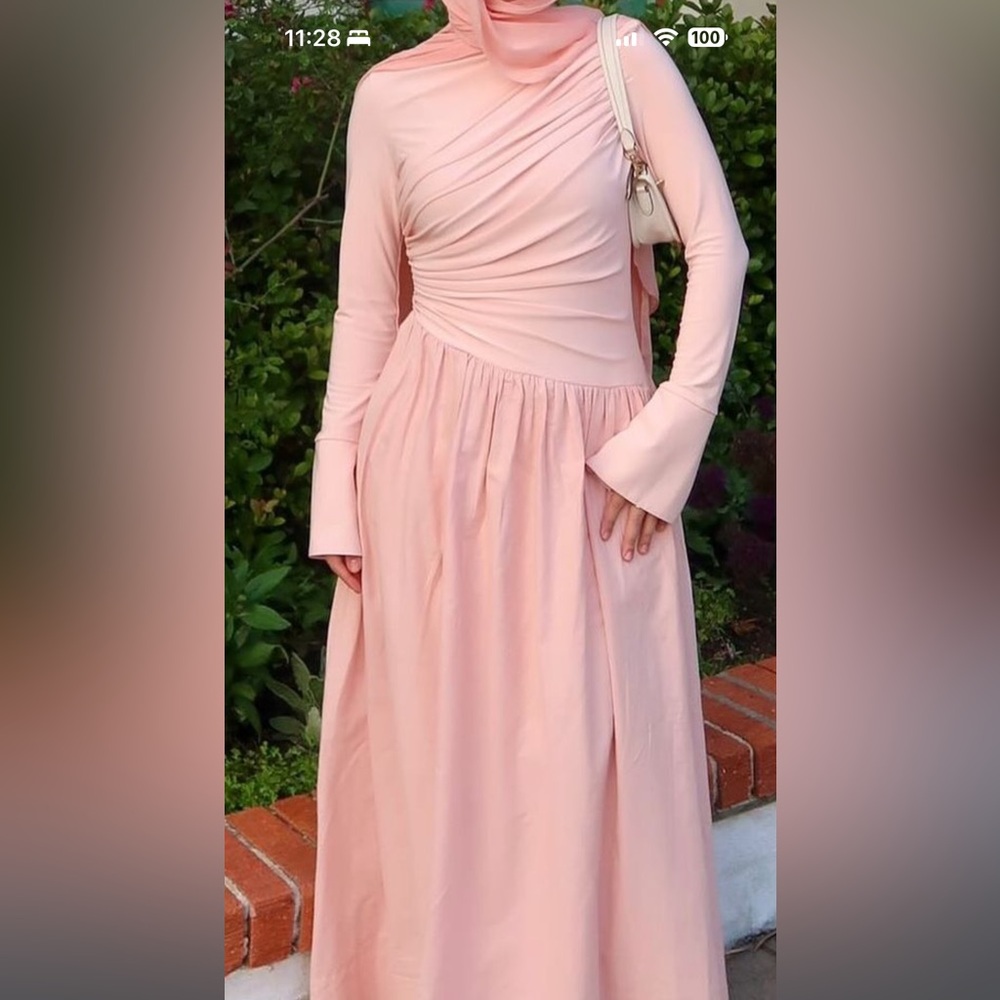 Summer evenings peach draped  dress